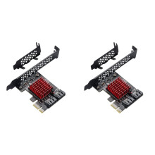 2X Adaptador PCIe A 2 Puertos  3.0 6 Gbps SSD PCI-e PCI Express X1 Placa Controladora Tarjeta de ExpansióN Compatible con X4 X6 X8 X16
