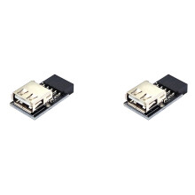2X 9Pin auf 1 Port USB-Adapter-Anschluss PC-Internes Motherboard 9Pin auf USB2.0 Typ A Buchse Konverter für Desktop-Computer