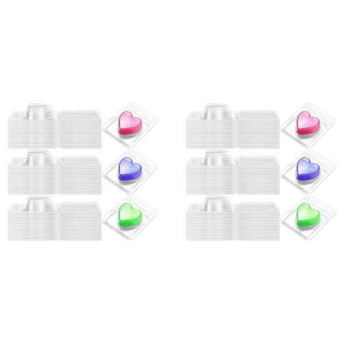 200Pack Wax Melt Container 1.3 Oz,Wax Melt Single Square Flip Top Clear Empty Plastic Square Tray A