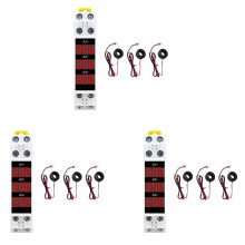 3X Montaggio su Guida DIN Amperometro Trifase  Misuratore di Corrente Modulare Indicatore LED Display Digitale Rilevatore Amperometro