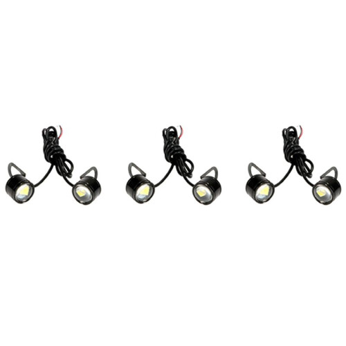 6 Pcs White LED Motorcycle Headlight Spotlight Driving Daytime Running Light Lamp