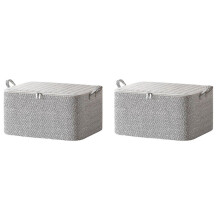 2X Non-Woven Zippers Storage Bag Moving Quilt Storage Basket Travel Large-Capacity Clothing Storage Bag
