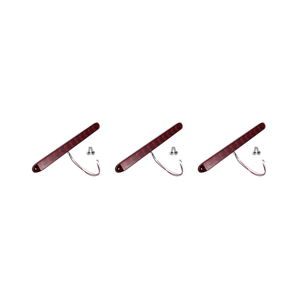 3Pcs 15 Inch 11 Led Bar Stop Turn Tail 3Rd Brake Truck Trailer Identification Id Bar Waterproof Red/Light 6033976574538