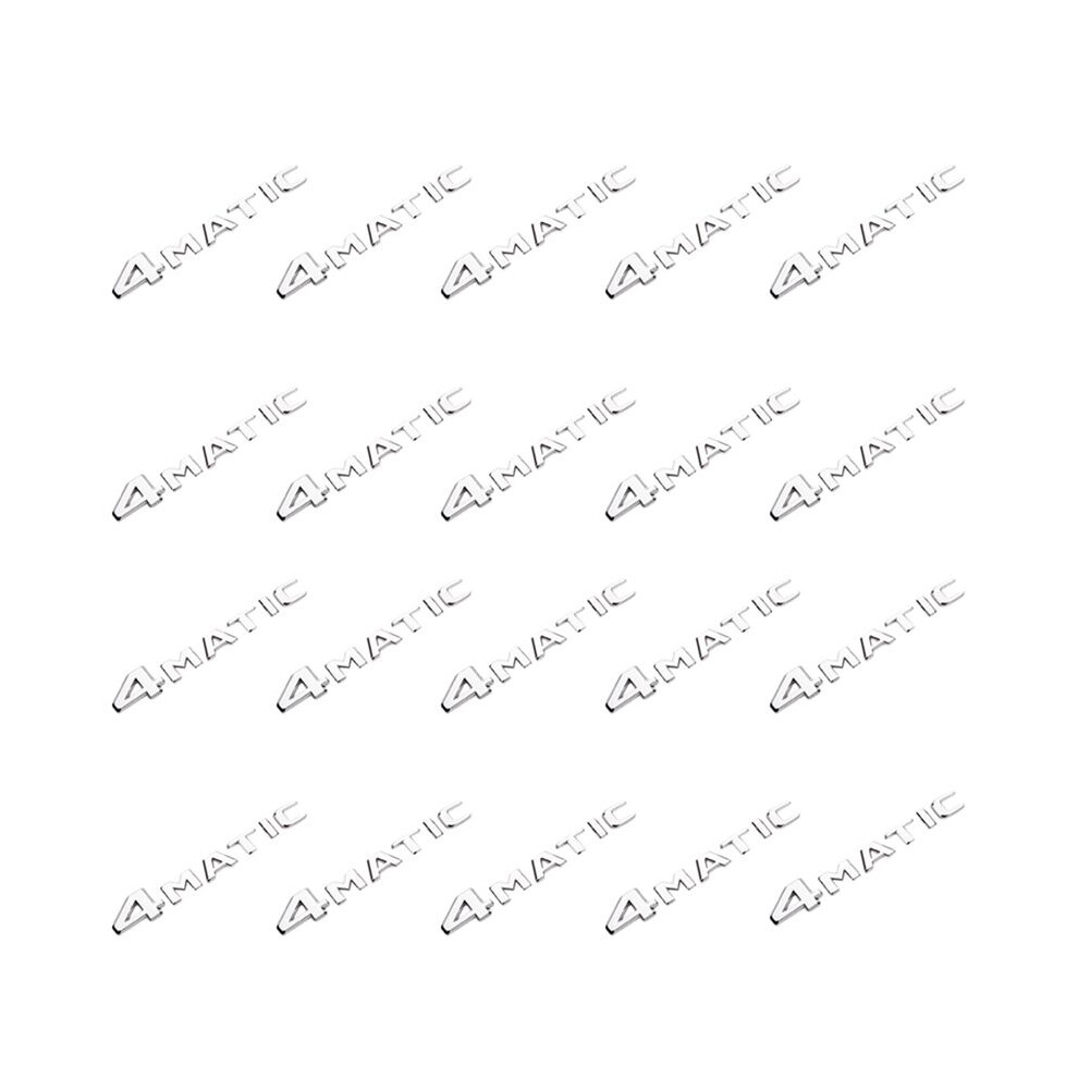 20X 4Matic Auto Trunk Door Bumper Badge Decal Emblem Adhesive Tape Sticker Replacement For - Silver 4712536056906