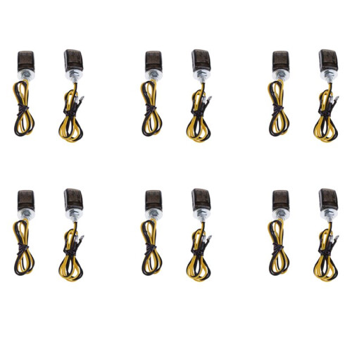 12Pcs Universal LED Black  Tiny Small Indicators Turn Signals Motorcycle Motor Bike for
