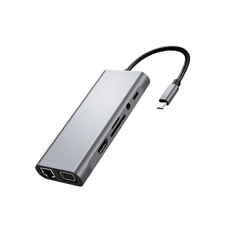 11-In-1 Docking Station (100Mbps Ethernet Port + Vga) 4K Uhd+Vga+Pd+Usb+Rj45 Ethernet+/Tf Card Reader+3.5Mm 6032029545006