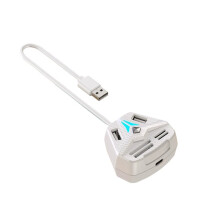 2  USB 2.0 HUB Type C Docking Station 5Gbps High Speed Transmission Splitter Adapter for Laptop Hard Drive White