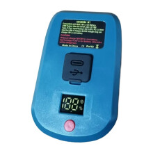 Adaptador/Carregador de 65 W para Bateria de Íon-Lítio para 18 V com Porta Tipo-C e Porta USB, Conversor de Carga USB Reversa