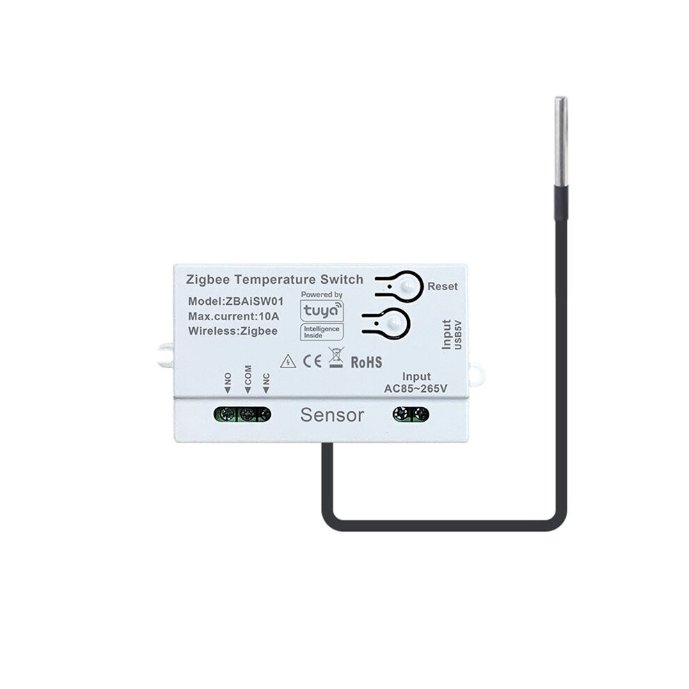Tuya Zigbee Temperature Sensor Ac85-265V/Usb5v App Remote Control Timing 1M White 6031783892005