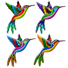 Decorațiune de perete exterioară și interioară suspendată, sculptură de artă de perete cu păsări colorate 3D, pictură manuală, design 3D,