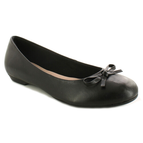 (Black, 6 (Adults')) Comfort Plus Womens Shoes Flat Angela Leather Slip On black UK Size