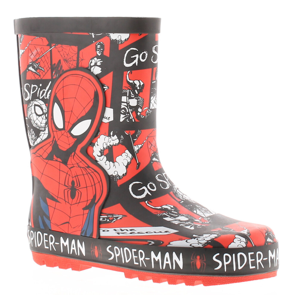 Spiderman Boys Younger Childrens Wellies Roadboy black - Size UK 10 Kids - Image 3