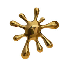 Broche artisanale exquise avec motif d'ondulation-Couleur or