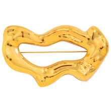 Trendy Openwork Alloy Brooch Decoration-04 Golden Brooch