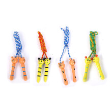Cartoon Jump Rope, Soft Cotton Rope with Ergonomic Wooden Handles for Comfortable Grip, Perfect Gift for Active Indoor Outdoor Play (Adjustable Length