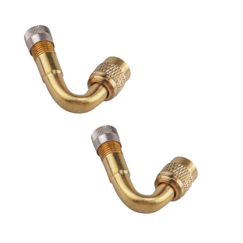 Valve Stem Extension Adaptor For Tire Inflation, 90 Degree Tyre Valve Extension Adaptor Brass Construction With Rubber Sealing Ring, Universal Fit For 9463374626657