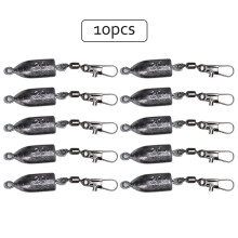 Fishing Swivels For No Fouling, Reusable Bullet Shape Sinkers With Rolling Swivels, Set For Any Waters