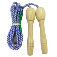 Versatile Fitness Essential: Adjustable Cotton Skipping Rope With Durable And Wear-Resistant Wooden Handle For Indoor Outdoor Activities, Ergonomic De