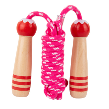 Ergonomic Design Kids Skipping Rope, Adjustable Skipping Rope with Wooden Handle for Boys and Girls Fitness Outdoor Exercise