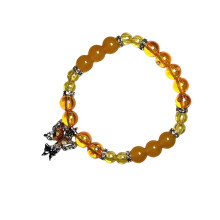 Colorful Crystal Beaded Bracelet Beaded Wristband-Yellow