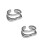 Brass Ear Cuff Geometric C Shape Double Layer Clip On-Platinum. 1