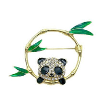 Elegant Panda Bamboo Brooch Featuring New Chinese Designs