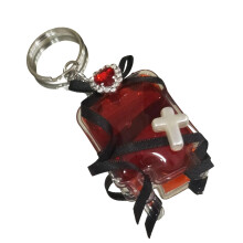 Unique Key Jewelry Acrylic Bowknot Blood Bag Keychain-Black