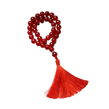 Classical Religious Bracelet Rosary Glass Beads with Fringe-Red