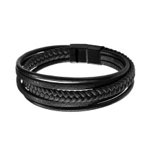Schickes Herrenarmband mit-Schwarze Schnalle schwarz s