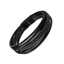 Stilvolles Herrenarmband, ideal für-Schwarze Schnalle schwarz s