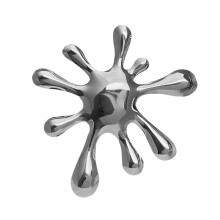 Artistic Ripple Brooch Multifuntional Statement Brooch-Silver