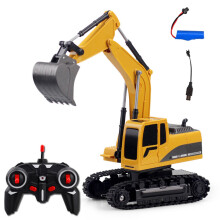 Remote Control Excavator Toy, 11 Channel Full Functional Hydraulic Haulers RC Construction Vehicle with 2.4Ghz Anti-Interference Technology for Kids B