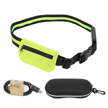 Riñonera con tecnología de bloqueo RFID, bolso de cinturón resistente al agua con llavero y correa elástica ajustable: cartera de viaje oculta y