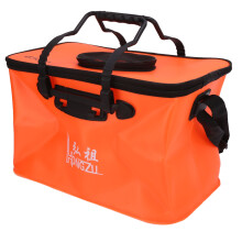 Fishing Bait Bucket EVA Material Leak Proof Portable Water Pail Foldable Design Breathable Fish Net Cover Ergonomic Handle For Outdoor Camping Fishing