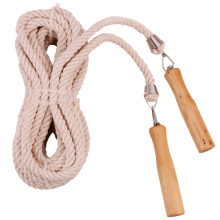 Jump Rope For Women Men Kids, Ergonomic Wooden Handle Jumping Rope, Durable Double Braided Nylon With Solid Inner Core, Adjustable Length For Multipla