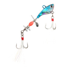 Enhanced Clicking Noise Metal Fishing Spoon Lure With Double Rotating Sequins And Water Guide Groove High Quality Treble Hook Internal Rattle System R