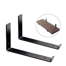 Heavy Duty Floating Shelves Hardware, Supportive Brackets Black Metal With Rust-proof Surface, Easy Installation For Indoor Outdoor Use