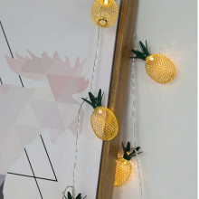 Unique Summer Themed: Pineapple Fairy String Light For Diy Christmas Tropical Theme, Battery Operated Decor Gifts, High-Quality Leds Cozy Warm