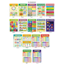 (16 educatieve posters) 16 Posters voor vroeg onderwijs voor kinderen