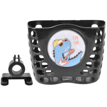 Durable Non Toxic Kids Bicycle Front Basket Removable Front Basket Cute Cartoon Design Waterproof PP Material Portable Toddler Scooter Bike