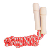 Adjustable Skipping Rope With Wooden Handles, Classic Design For Fitness, Children And Adults Indoor Outdoor Exercise (3Yrs+)