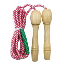 Versatile Fitness Essential: Adjustable Cotton Skipping Rope With Durable And Wear-Resistant Wooden Handle For Indoor Outdoor Activities, Ergonomic De