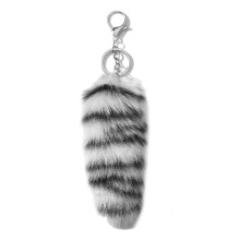 Trendy Y2K-stijl staartsleutelhanger Elegante-Zwart en wit plus