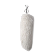 Unieke faux haarstaart sleutelhanger-Witte dunne staart