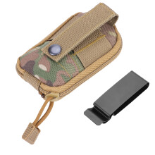 Tactical Utility Pouch For Outdoor Adventure Heavy Duty Nylon With Elastic String And Two Way Zippers Water Resistant Coating Compact Size Foldable De