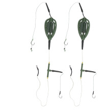Carp Fishing Rig Kit with High Carbon Steel Curved Barbed Hooks Strong Braid Line and Quick Change Swivels for Freshwater Saltwater Use