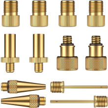 Covers All Needs Bicycle Pump Adapter Kit, Brass Pipe Fittings Smooth Surface Anti-Corrosion, High Strength Hex Head Plug For Car Compressor SV AV DV