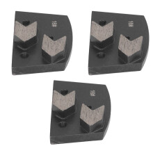 Concrete Polishing Diamond Grinding Shoes 3Pcs Black Trapezoid 16 Grit Set