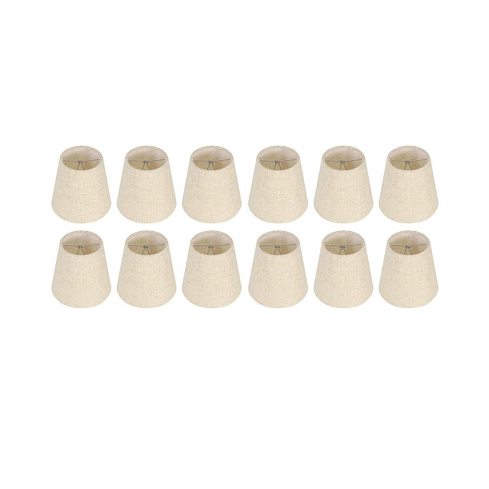 Typecat Small Lamp Shade Clip Bulb Set Of 12 For Candelabra Bulbs, Fabric Lampshade For Table Chandelier Wall Lamp