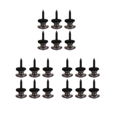 18 Pieces Mushrooms Guitar Strap Buttons Strap Locks Chrome (Black)